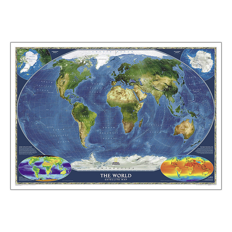 World Satellite Map Laminated