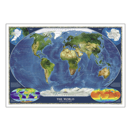 World Satellite Map Laminated