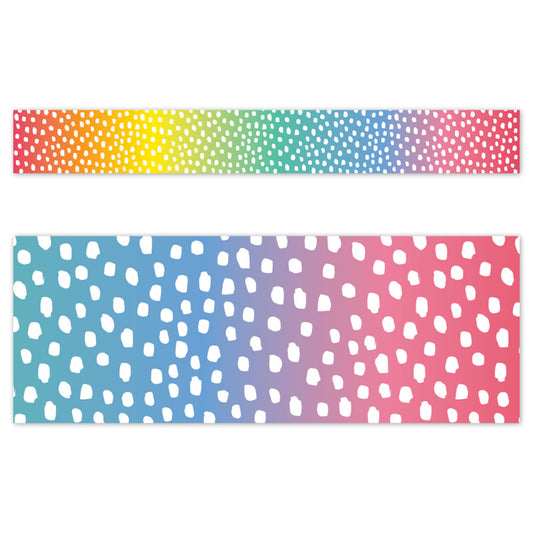 Messy Dots On Rainbow Ez Border (Pack of 8)
