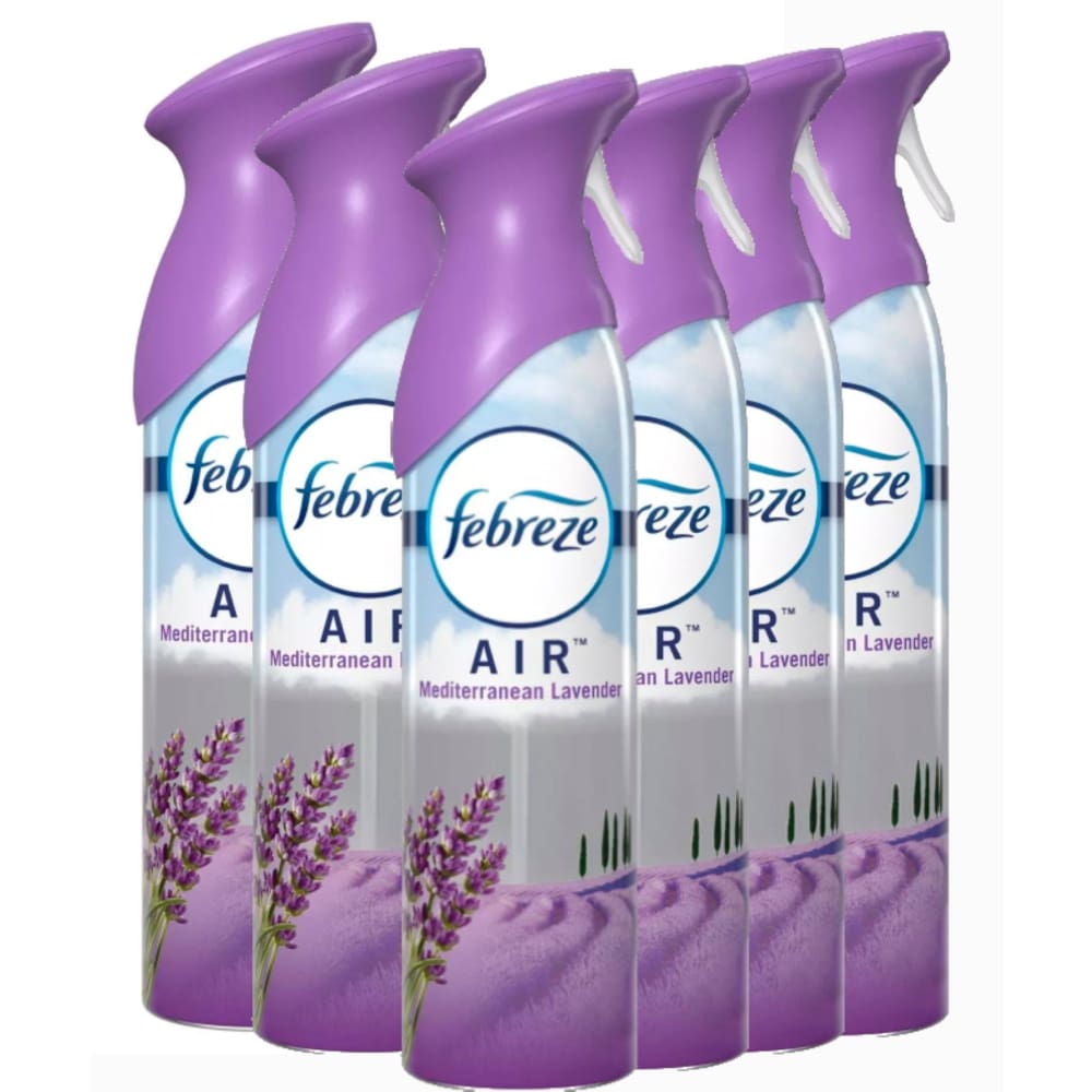Febreze Air Mist Freshener Spray Mediterranean Lavender - 300 ml / 10.14 oz - 6 Pack - Air Mist - febreze