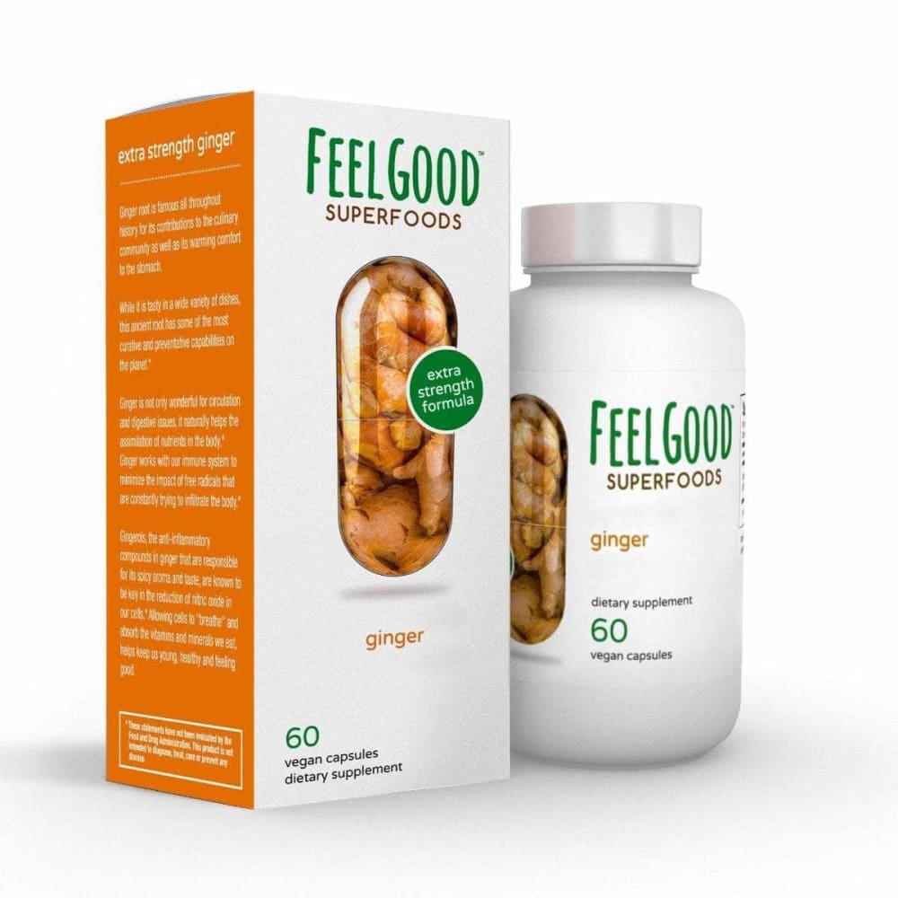 FEELGOOD ORGANIC SUPERFOODS Feelgood Organic Superfoods Ginger Ex Strength, 60 Cp