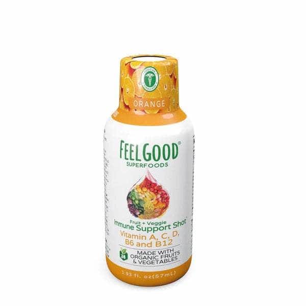 FEELGOOD ORGANIC SUPERFOODS Health > Vitamins & Supplements FEELGOOD ORGANIC SUPERFOODS: Immune Support Shot Orange, 1.93 fo