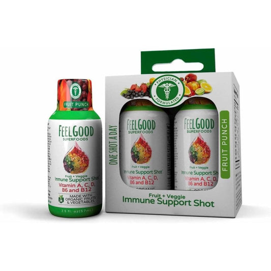 FEEL GOOD ORGANIC SUPERFOODS Feelgood Organic Superfoods Shot Immune Fruit Punch 4Pk, 7.72 Oz