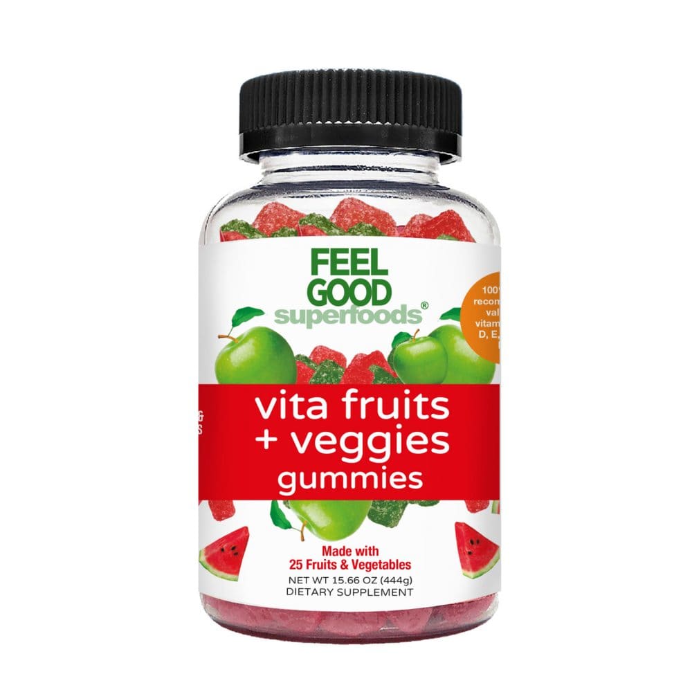 FeelGood Superfoods Vita Fruit and Veggie Gummy Apple and Watermelon (120 ct.) - Herbal Supplements - FeelGood