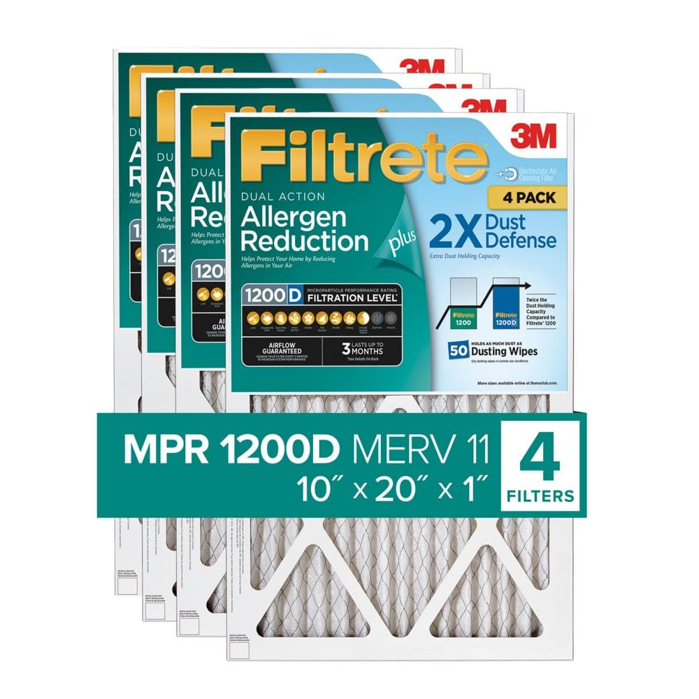 Filtrete Allergen Reduction Plus 2X Dust Filter (4 pk.) - Filtrete 1600 - Filtrete