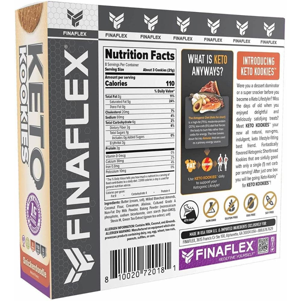 FINAFLEX Grocery > Snacks > Cookies FINAFLEX: Snickerdoodle Keto Kookies, 6 oz
