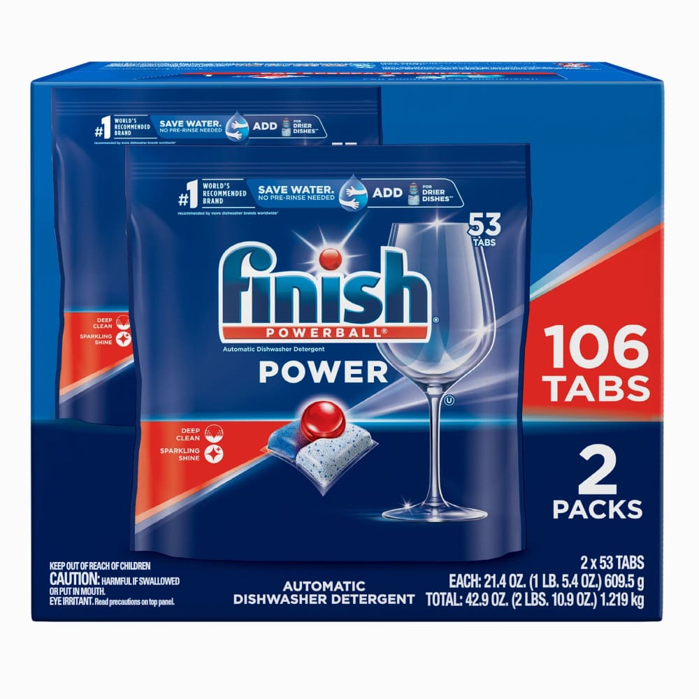 Finish Power Dishwasher Detergent Tabs 106 ct. - Finish
