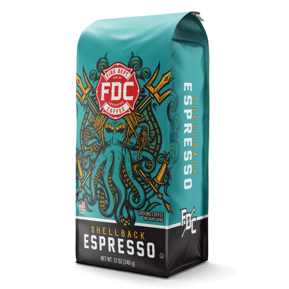 FIRE DEPARTMENT COFFEE: Expresso Grnd Shellback 12 OZ - Grocery > Beverages > Coffee Tea & Hot Cocoa - FIRE DEPARTMENT COFFEE