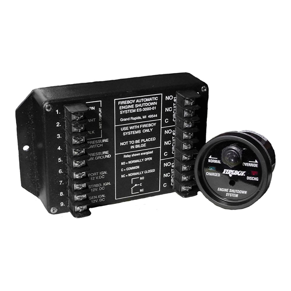 Fireboy-Xintex Deluxe Helm Display w/Membrane Switch, Remote Horn & LEDs f/Engine Shutdown System - Black Bezel Display main image 0