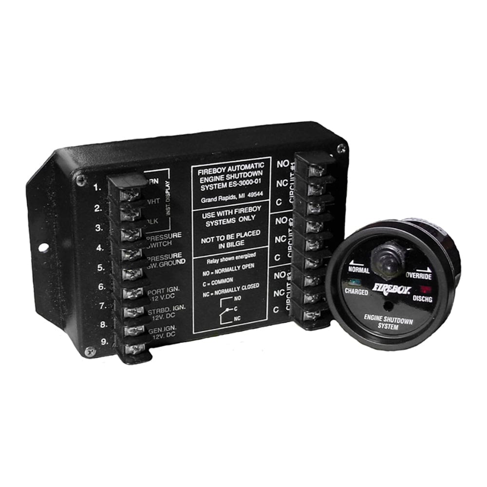 Fireboy-Xintex Engine Shutdown - 5 Circuit w/ 20A Relays - Round Display - Marine Safety | Fume Detectors - Fireboy-Xintex