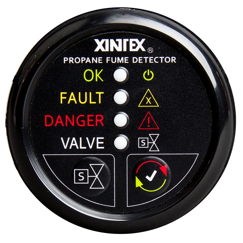 Fireboy-Xintex Propane Fume Detector w/ Automatic Shut-Off & Plastic Sensor - No Solenoid Valve - Black Bezel Display - Marine Safety | Fume