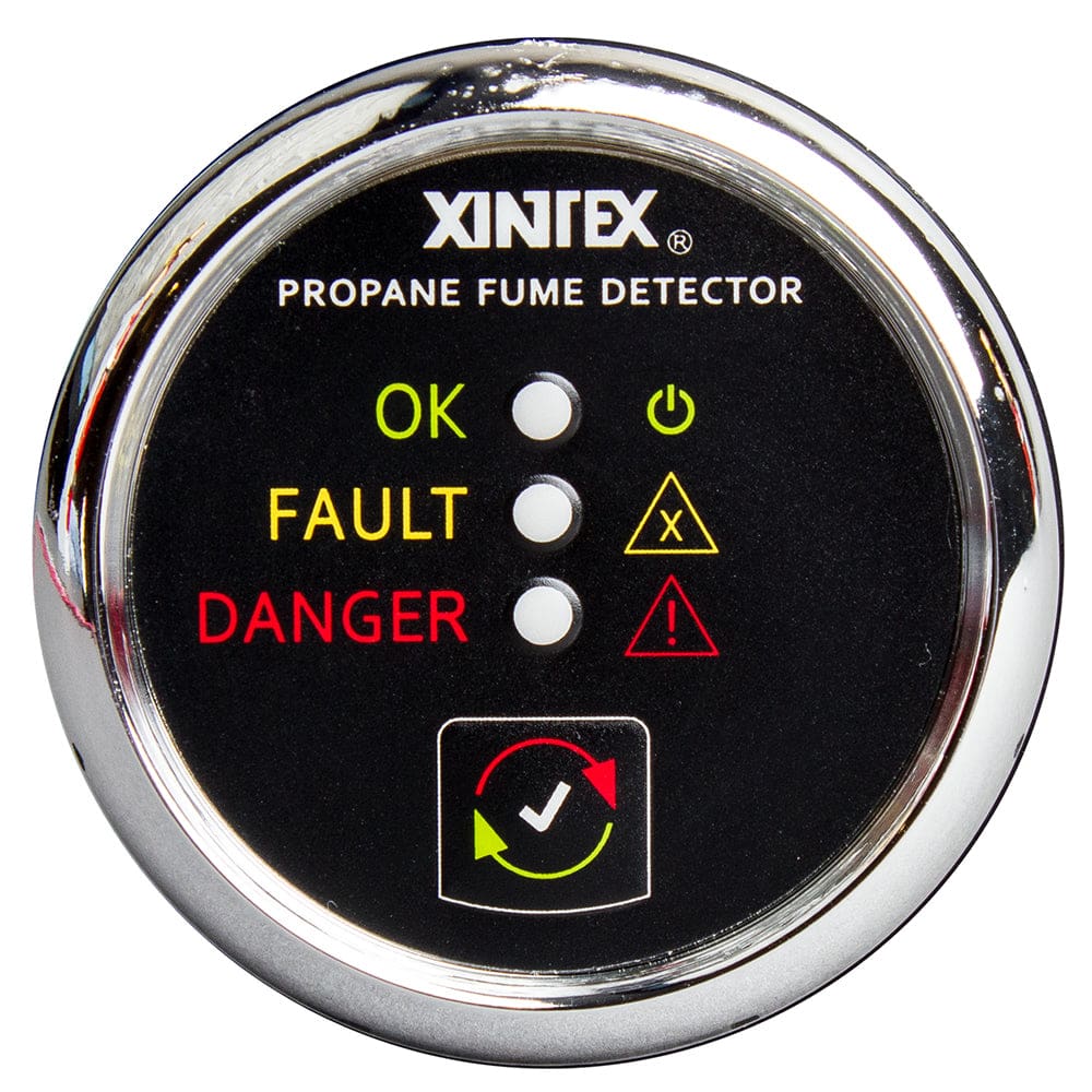 Fireboy-Xintex Propane Fume Detector w/ Plastic Sensor - No Solenoid Valve - Chrome Bezel Displa - Marine Safety | Fume Detectors -