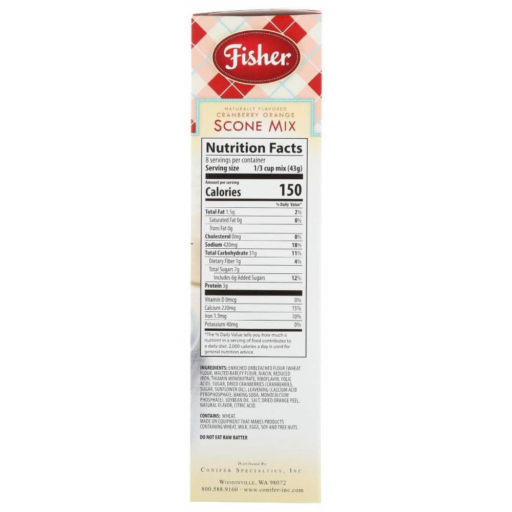 FISHER Grocery > Cooking & Baking > Baking Ingredients FISHER: Cranberry Orange Scone Mix, 12 oz