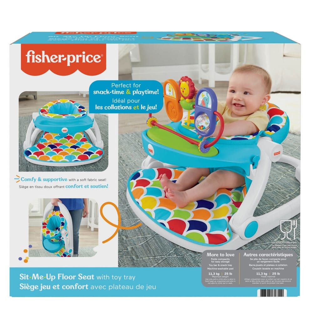 Fisher-Price Sit-Me-Up Floor Seat Portable Baby Chair with Toys and Snack Tray Happy Hills - Baby Activities & Toys - Fisher-Price