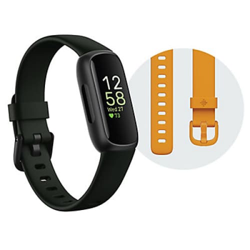 Fitbit Inspire 3 Health and Fitness Tracker Bundle - Midnight Zen/Black - Home/Sports & Fitness/Exercise & Fitness/Exercise Accessories/ -