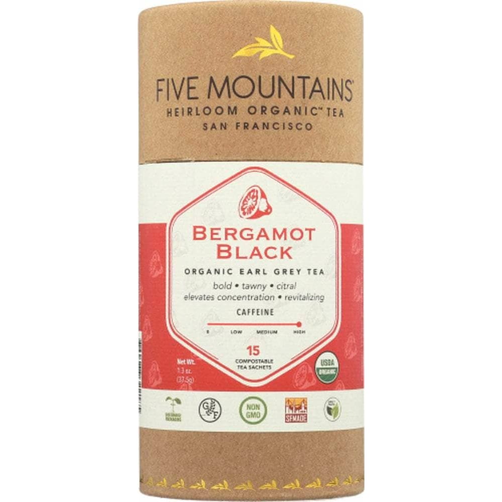 Five Mountains Grocery > Beverages > Coffee, Tea & Hot Cocoa FIVE MOUNTAINS: Bergamot Black (Earl Grey) Tea, 15 bg