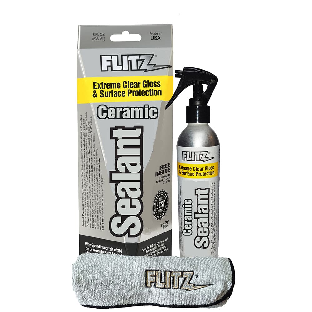 Flitz Ceramic Sealant Spray Bottle w/ Microfiber Polishing Cloth - 236ml/ 8oz - Boat Outfitting | Cleaning - Flitz