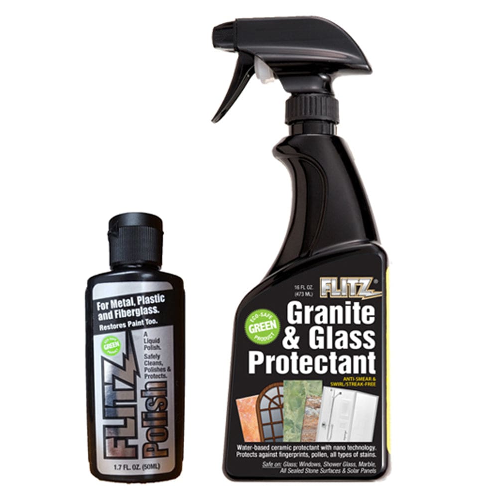 Flitz Granite & Glass Protectant 16oz Spray Bottle w/ 1-1.7oz Liquid Polish (Pack of 3) - Boat Outfitting | Cleaning - Flitz