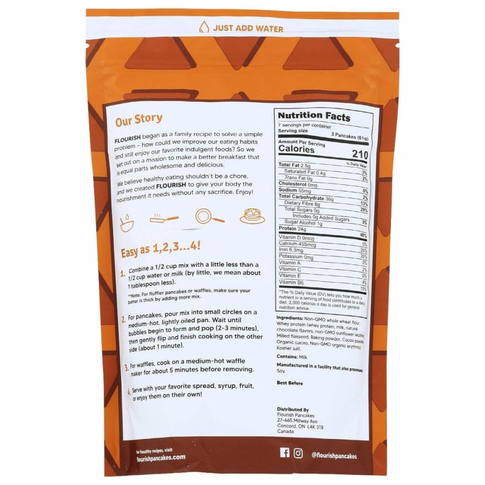 FLOURISH Flourish Protein Pancake Waffle Mix Chocolate, 16 Oz