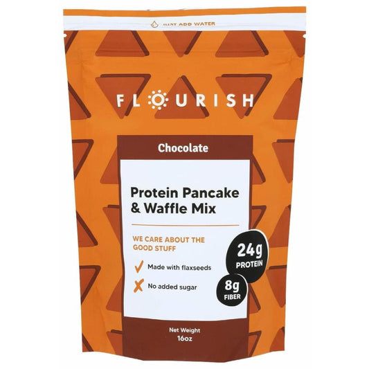FLOURISH Flourish Protein Pancake Waffle Mix Chocolate, 16 Oz