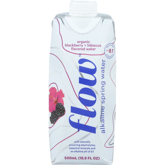 FLOW WATER: Water Alkaline Blackberry Hibiscus Organic 16.9 fo (Pack of 6) - Beverages > Water - FLOW WATER