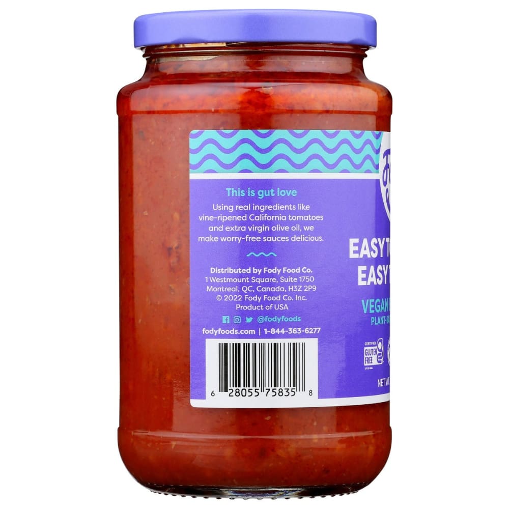 FODY FOOD CO: Vegan Bolognese Pasta Sauce 19.4 oz - Grocery > Pantry > Pasta and Sauces - FODY FOOD CO