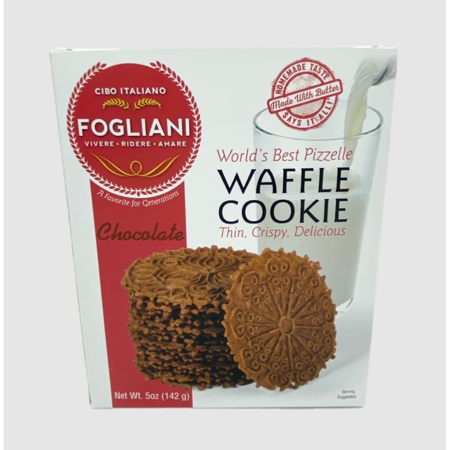 FOGLIANI FOOD COMPANY: Chocolate Waffle Pizzelle Cookies 5 oz (Pack of 4) - FOGLIANI FOOD COMPANY