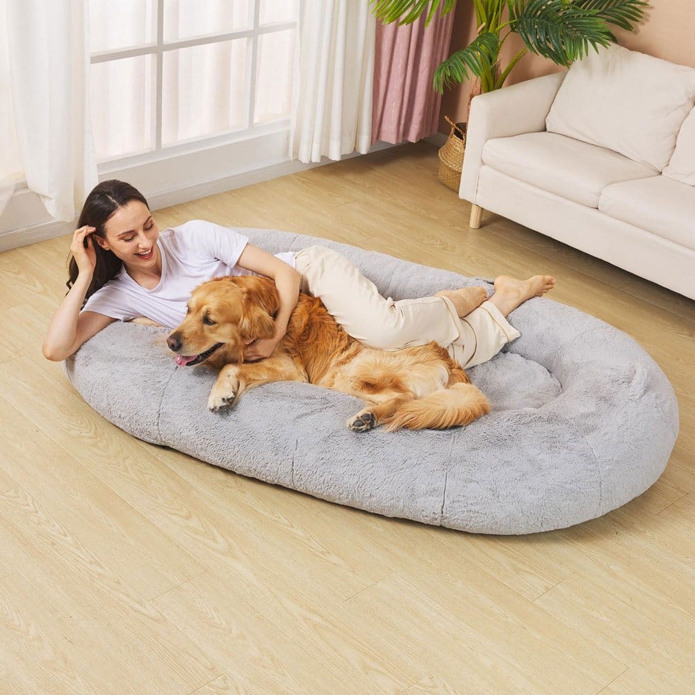 Fond + Found Large Cozy Plush Pet Bed for Humans 68 x 38 x 10 - Bean Bag Chairs - ShelHealth