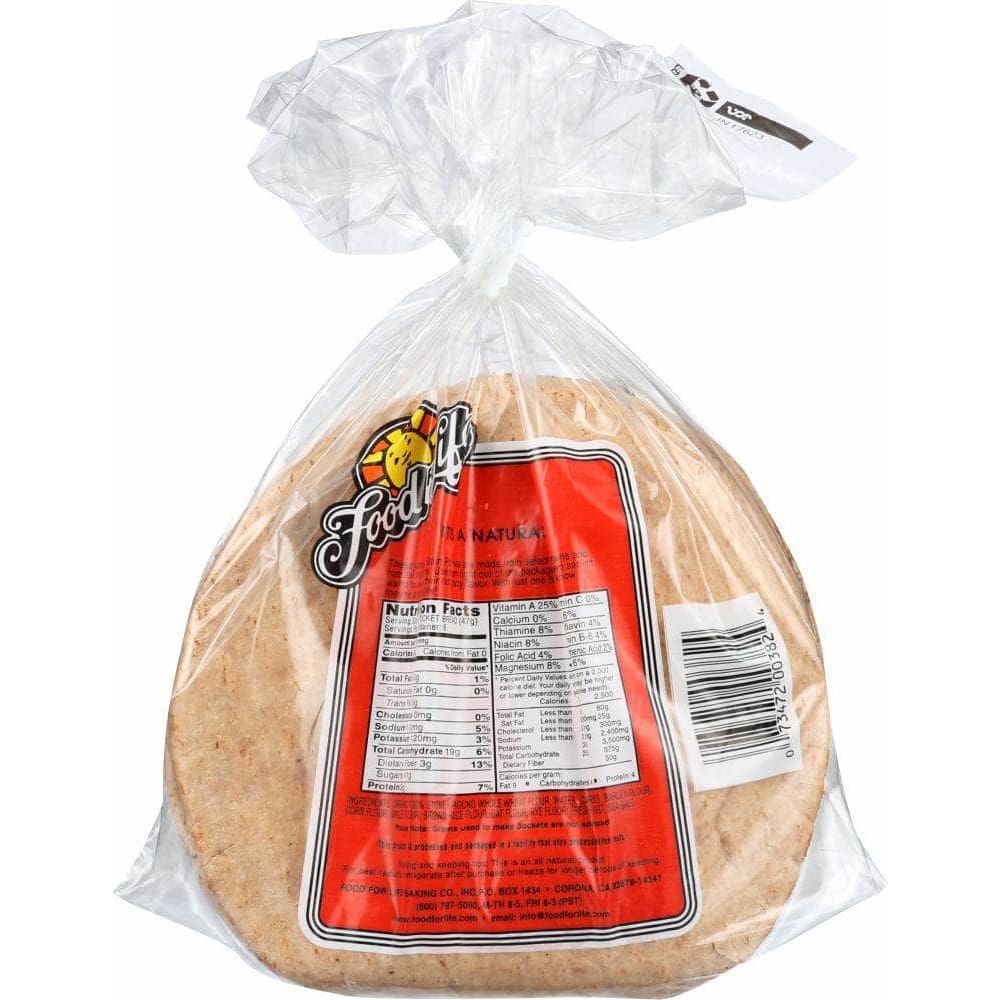 Food For Life Food For Life 7-Whole Grain Pocket Bread, 10 oz