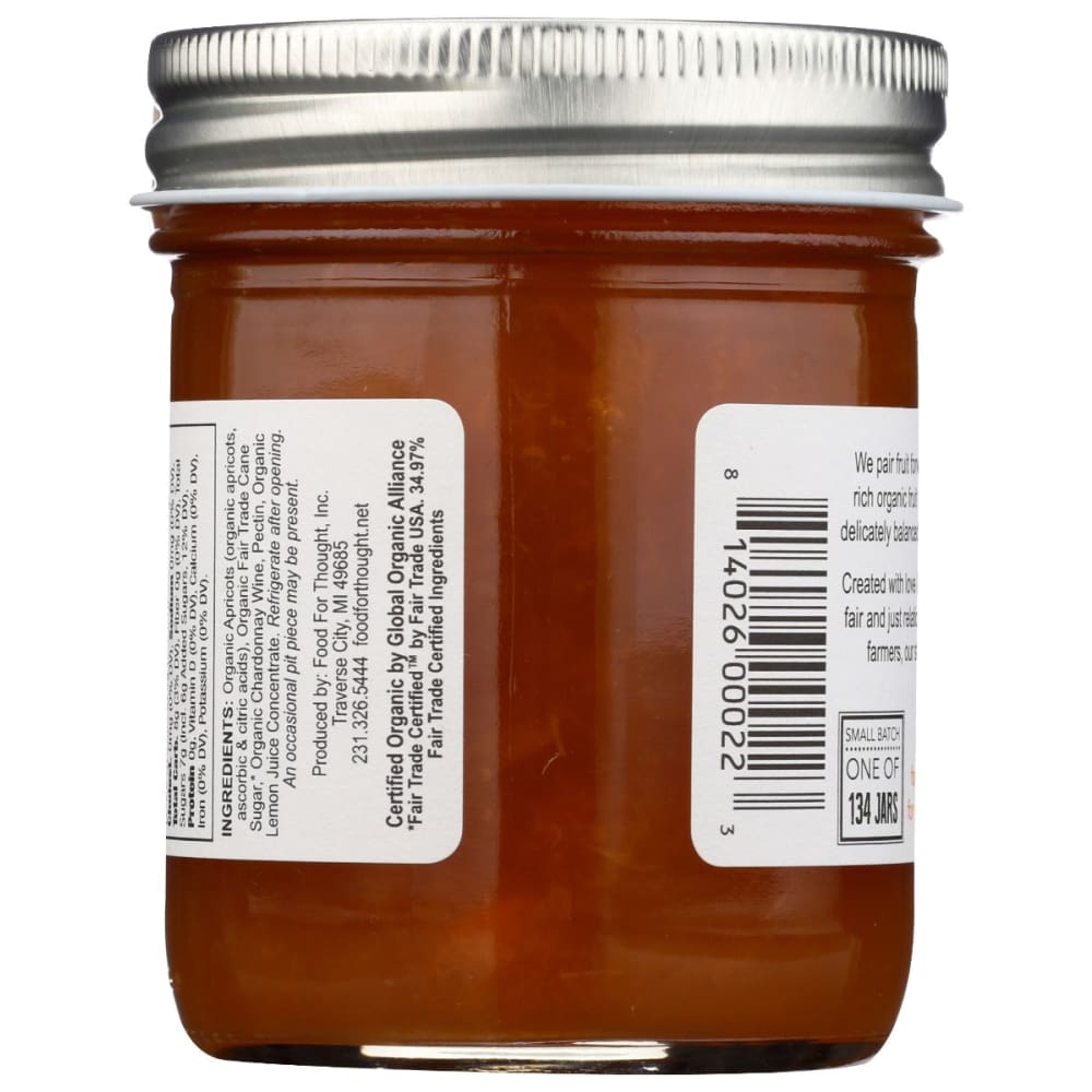 FOOD FOR THOUGHT: Organic Apricot Chardonnay Preserves 9 oz - Grocery > Pantry > Jams & Jellies - FOOD FOR THOUGHT