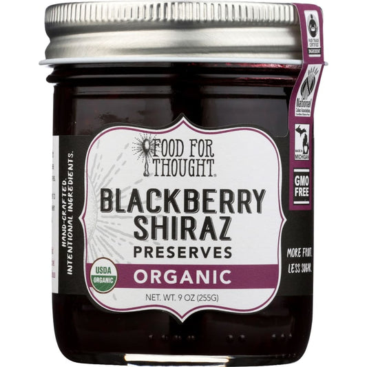 FOOD FOR THOUGHT: Organic Blackberry Shiraz Preserves 9 oz (Pack of 3) - Pantry > Jams & Jellies - FOOD FOR THOUGHT