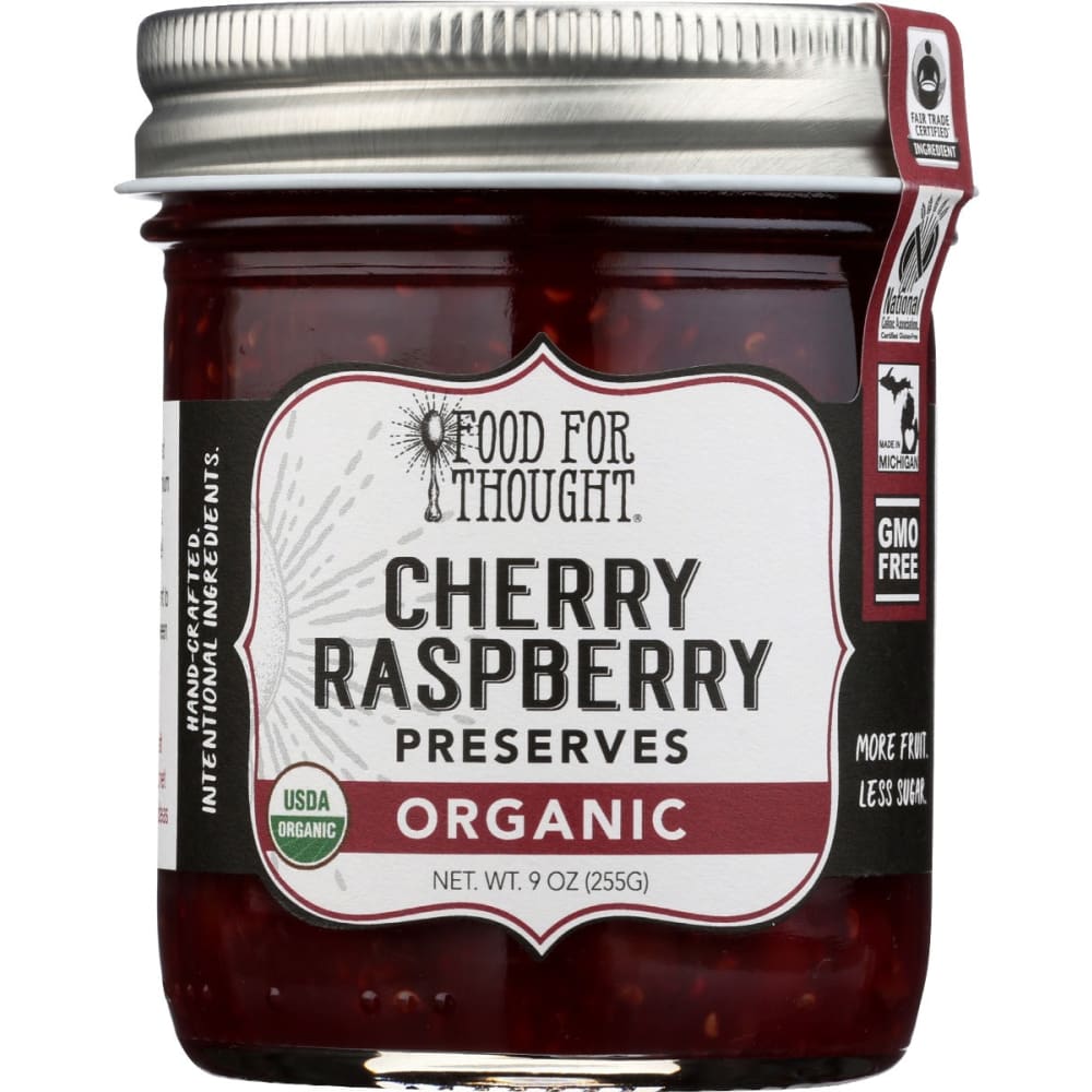 FOOD FOR THOUGHT: Organic Cherry Raspberry Preserves 9 oz - Grocery > Chocolate Desserts and Sweets > Dessert Toppings - FOOD FOR THOUGHT