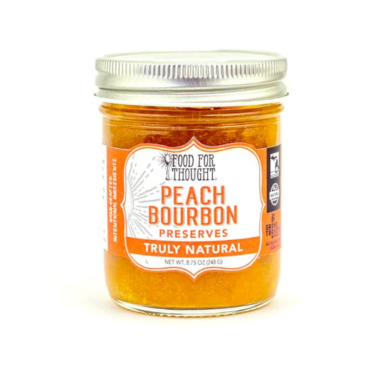 FOOD FOR THOUGHT: Truly Natural Peach Bourbon Preserves 8.75 oz (Pack of 3) - Grocery > Pantry > Condiments - FOOD FOR THOUGHT