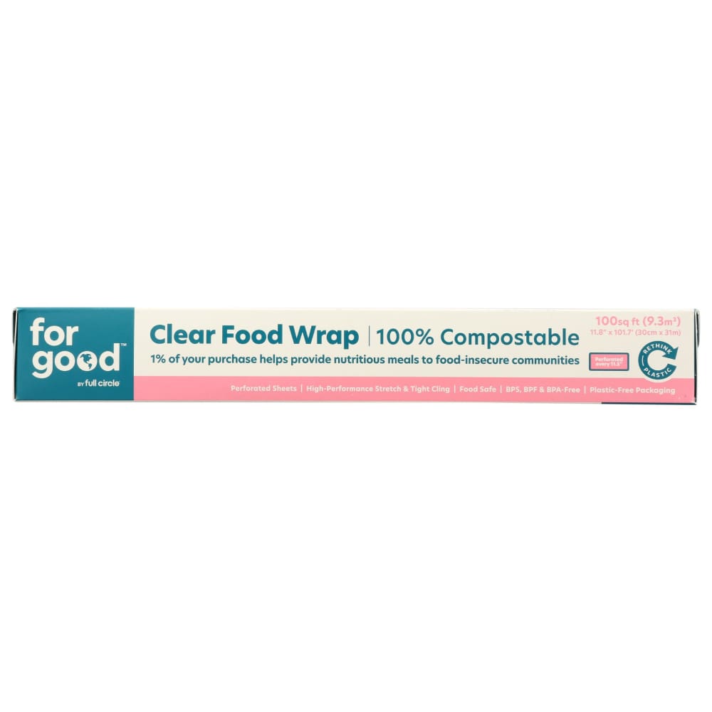 FOR GOOD: Cling Clear Food Wrap 100 ft - General Merchandise > HOUSEHOLD PRODUCTS > FOOD STORAGE BAGS & WRAPS - FOR GOOD
