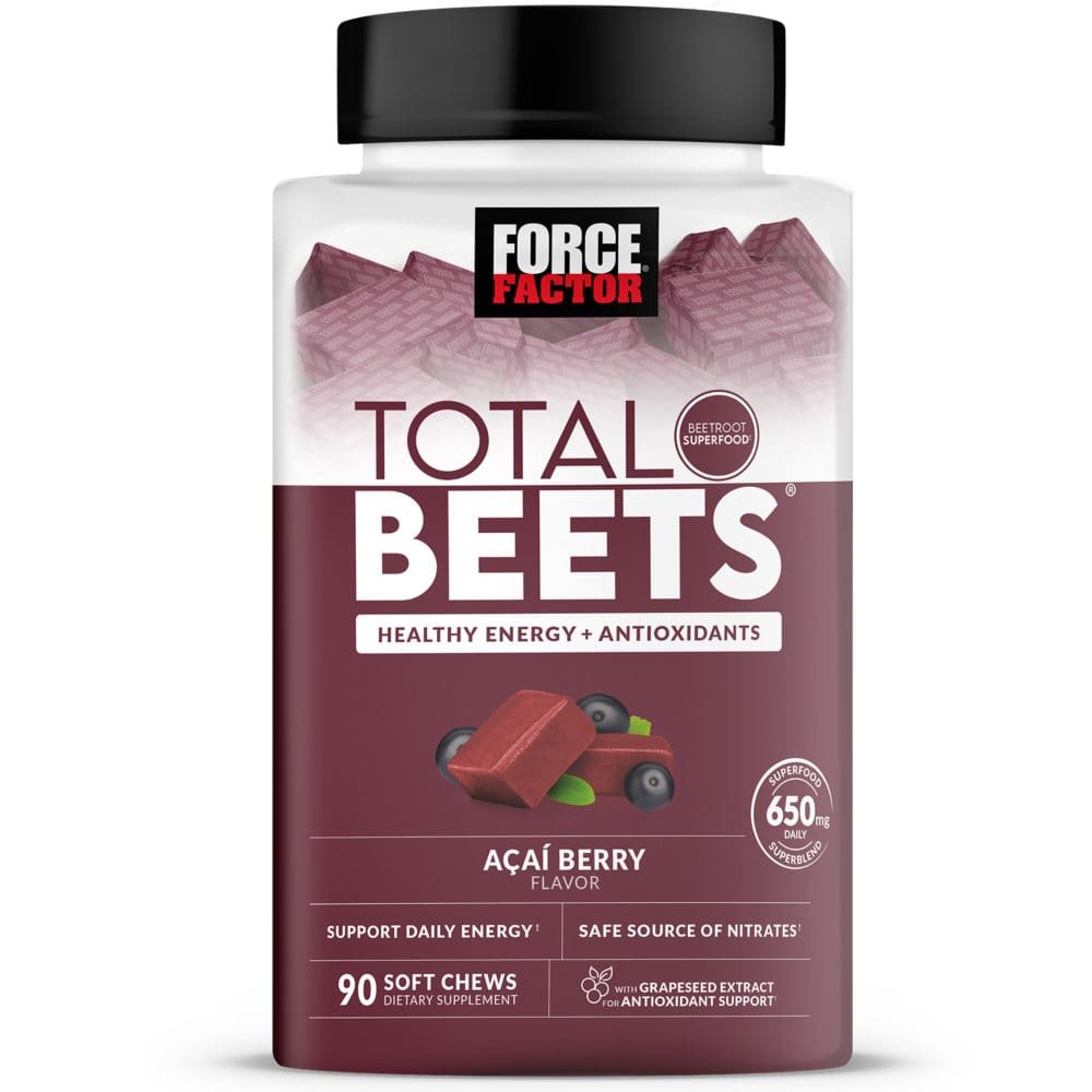 Force Factor Total Beets Beet Root Superfood Soft Chews Acai Berry (90 ct.) - Instant Savings - Force