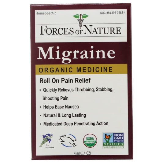 FORCES OF NATURE: Migraine Rollerball 4 ml (Pack of 4) - Beauty & Body Care > First Aid and Therapeutic Topicals > Therapeutic Topicals -