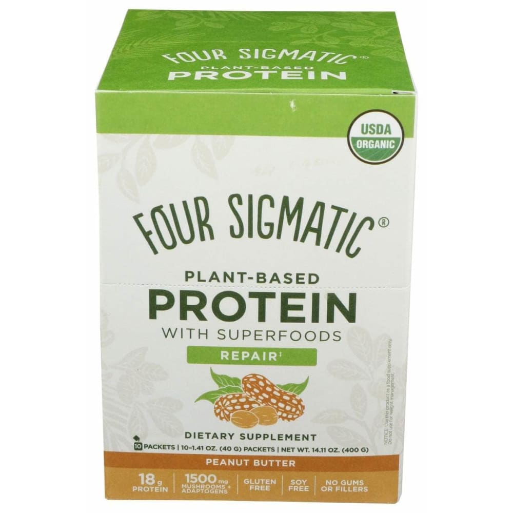 FOUR SIGMATIC Four Sigmatic Plant Based Protein Powder Peanut Butter Box, 14.1 Oz