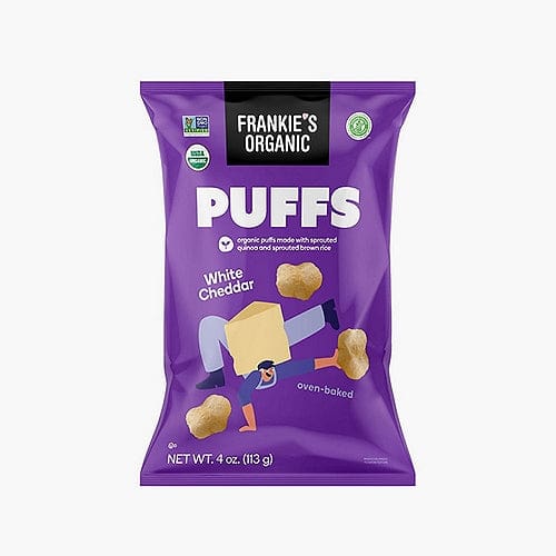 FRANKIES: White Cheddar Puffs 4 oz (Pack of 5) - Puffed Snacks - FRANKIES
