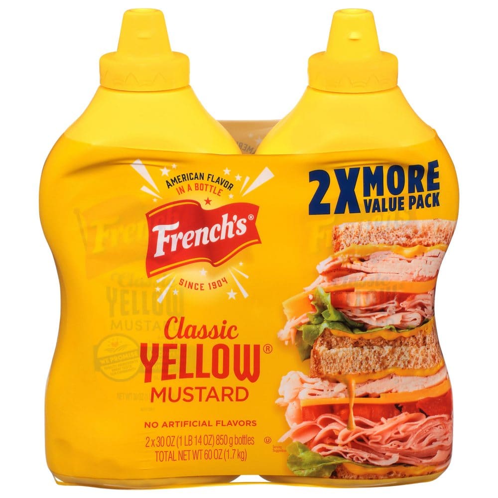 French’s 100% Natural Classic Yellow Mustard (30 oz. 2 pk.) (Pack of 2) - Condiments Oils & Sauces - French’s