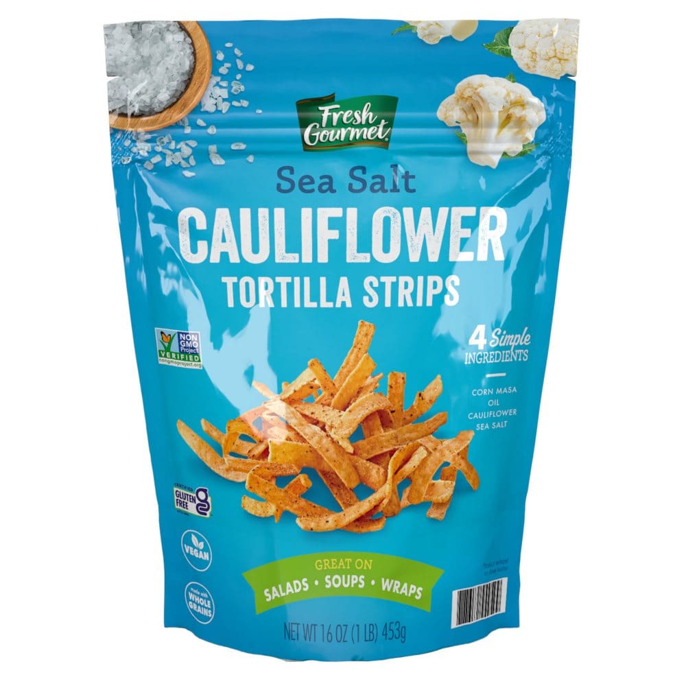 Fresh Gourmet Cauliflower Tortilla Strips Sea Salt (16 oz.) - Condiments Oils & Sauces - Fresh