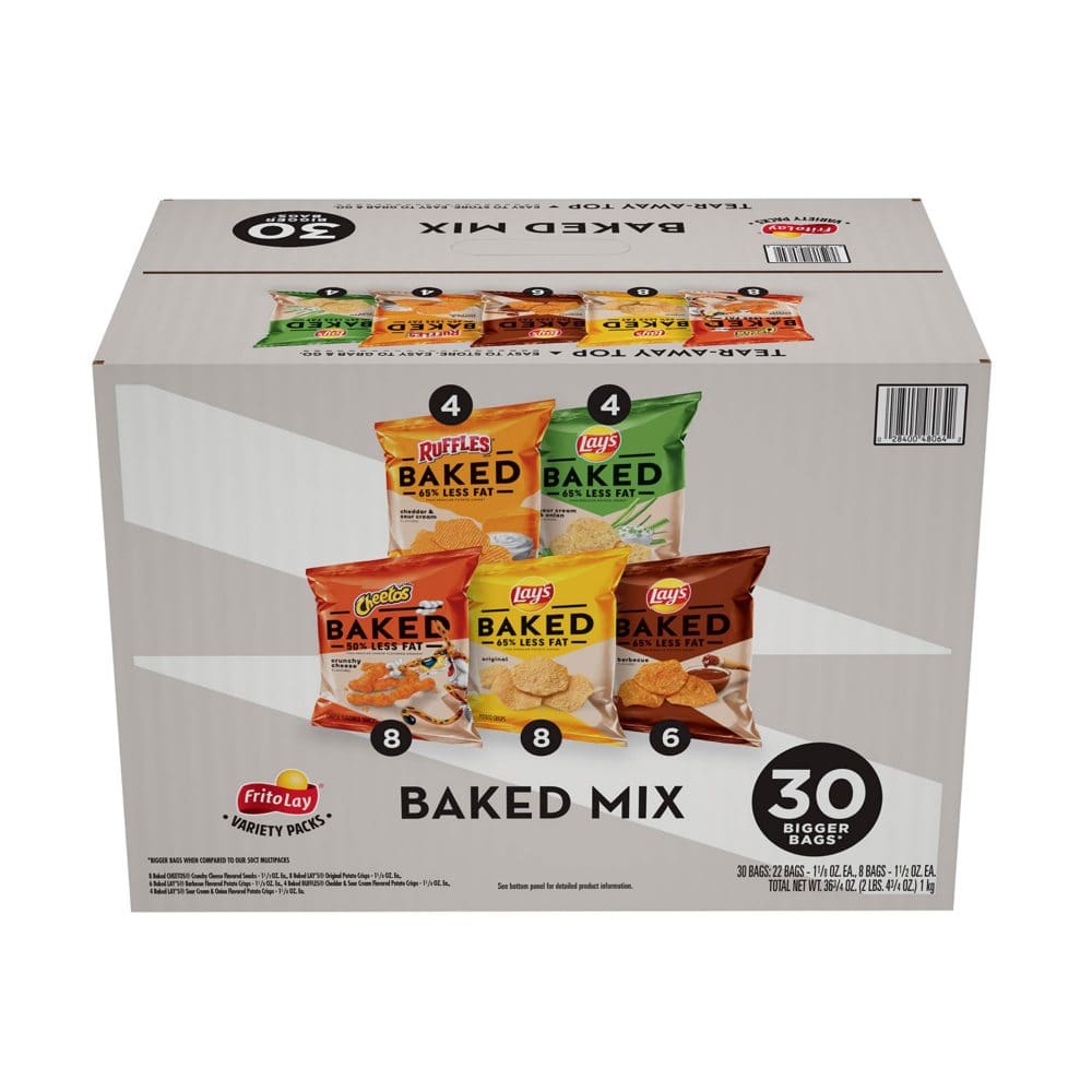 Frito-Lay Baked Snacks Variety Pack Mix Cube Cheetos Lays Ruffles (38.25 oz. 30 ct.) - New Items - ShelHealth