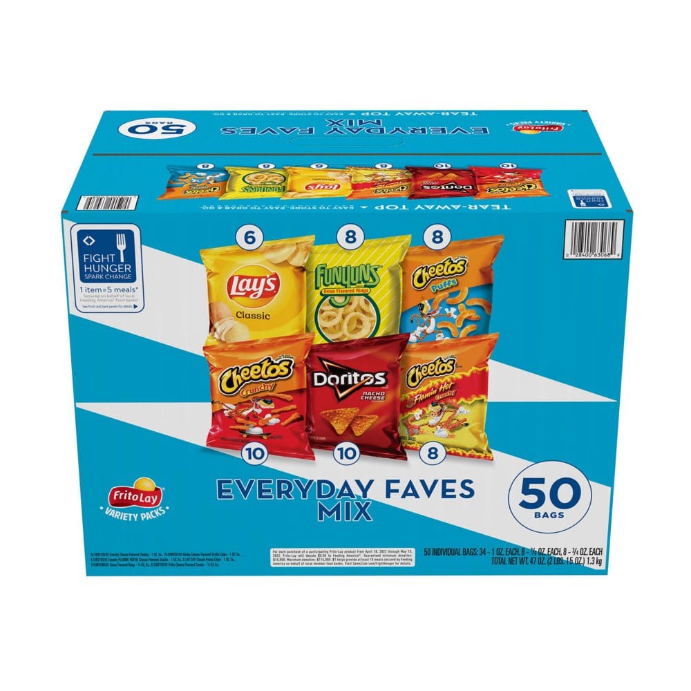 Frito-Lay Everyday Faves Mix Variety Pack (50 ct.) - Limited Time Snacks - ShelHealth