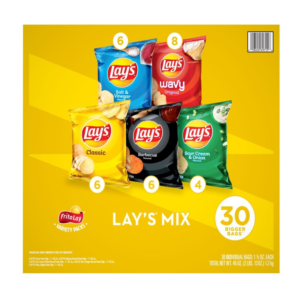 Frito-Lay Lay’s Variety Mix of Potato Chips 30 ct. - Lay’s