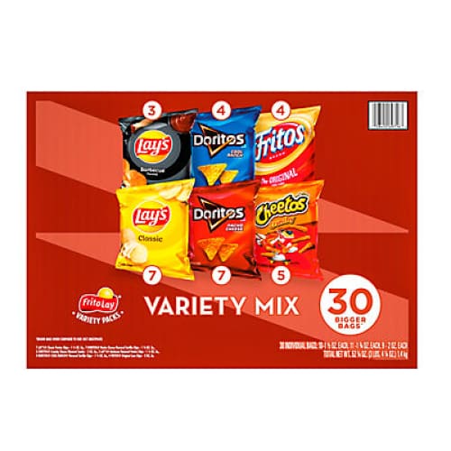 Frito-Lay Variety Pack of Snacks and Chips 30 ct. - Home/Grocery/Snacks/Snacks For Kids/ - ShelHealth