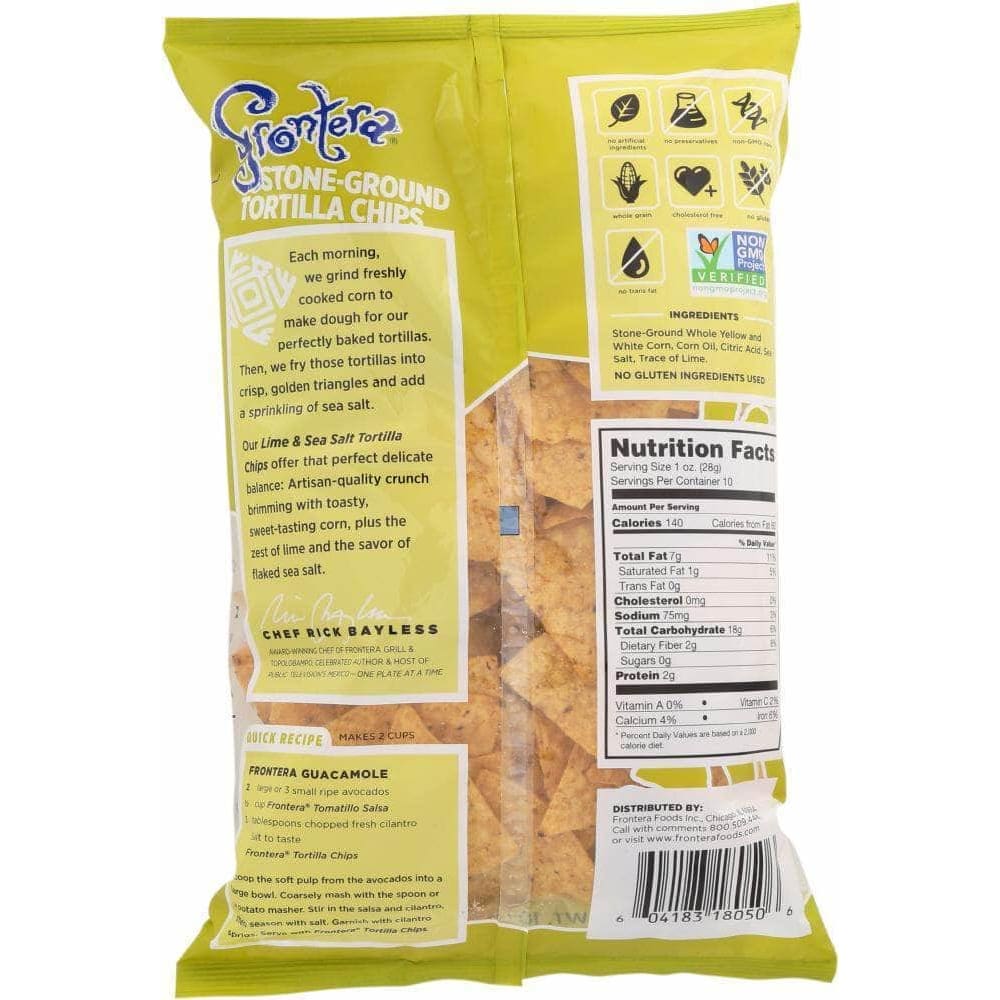 Frontera Frontera Lime and Sea Salt Stone-Ground Tortilla Chips, 10 oz