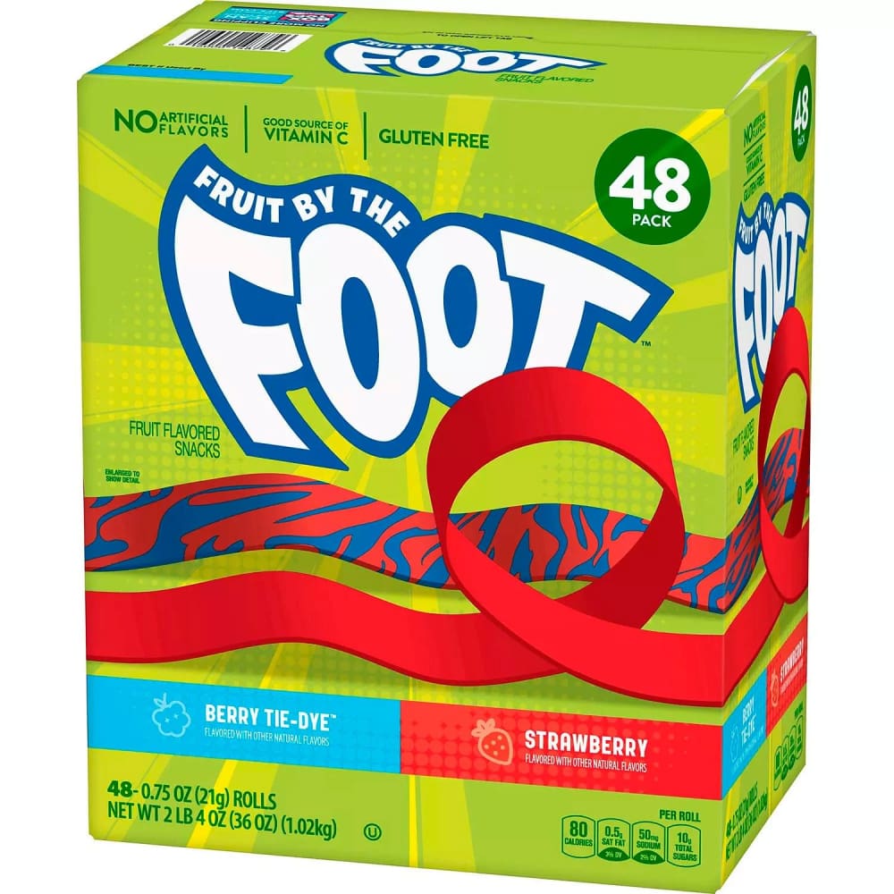 Fruit By The Foot Snacks Berry Tie-Dye and Strawberry Variety Pack - 48 Ct - Fruit Snacks - General Mills