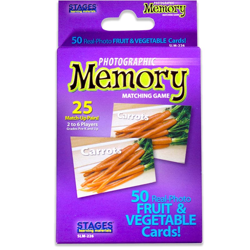 Fruit & Vegetables Photographic Memory Matching Game (Pack of 8) - Language Arts - Stages Learning Materials