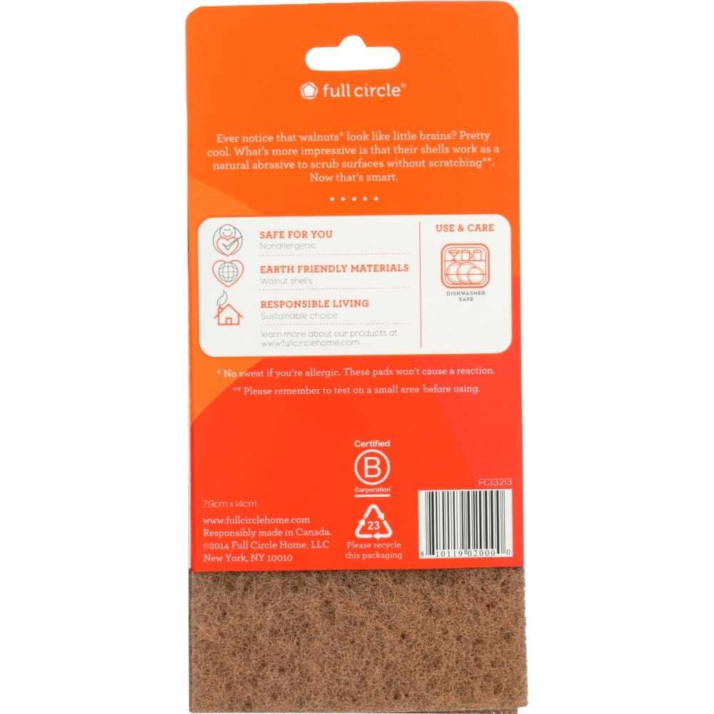 FULL CIRCLE HOME: Neat Nut Walnut Scour Pads 1 ea - Householder Cleaners & Supplies > CLEANING SUPPLIES - FULL CIRCLE HOME