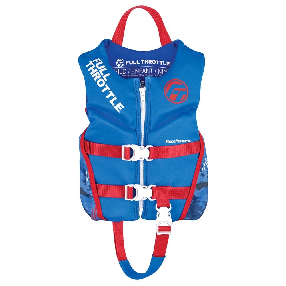 Full Throttle Child Rapid-Dry Flex-Back Life Jacket - Blue - Watersports | Life Vests,Marine Safety | Personal Flotation Devices - Full
