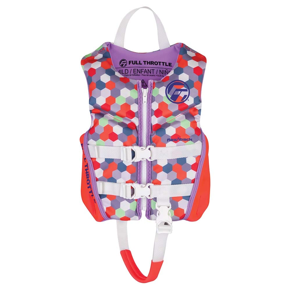 Full Throttle Child Rapid-Dry Flex-Back Life Jacket - Pink - Watersports | Life Vests,Marine Safety | Personal Flotation Devices - Full